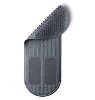 Medline Momentum Stand Steady Bath and Shower Mat with Exfoliating Foot Scrubber, Non Slip Bath Mat for Tub, Microban Antimicrobial Protection, Gray, (Model: MDSMOMMATG)