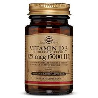 Solgar Vitamin D3 (Cholecalciferol) 125 mcg (5,000 IU) Vegetable Capsules - 60 Count