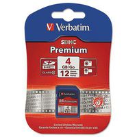 VER96171 Premium SDHC Memory Card, Class 6, 4GB