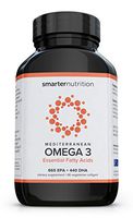 Smarter Omega 3 Fish Oil - Mediterranean Omega 3 Essential Fatty Acids Supplement - Helps Lower LDL Levels and Promotes a Healthy Cardiovascular System - Preserved in Veggie Softgels (24 Servings)