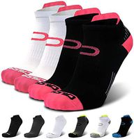 Ankle Compression Running Socks for Men & Women (2 Pairs) - Best Low Cut, No Show Athletic Socks with Heel Tab - Moisture Wicking, Arch Support Plantar Fasciitis Socks for Runners, Endurance, Cycling