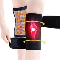 Tourmaline Self-Heating Kneepad Therapy Magnetic Therapy Knee Heating Pad Adhesive Bandages (Black)