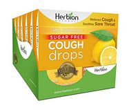 Herbion Naturals Cough Drops 108 Count Sugar Free Honey Lemon Drops (Pack of 6, 18 Counts per Pack)