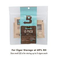 Boveda for Cigars/Tobacco | 69% RH Humidity Control Packs | Size Small for Use with Up to 5 Cigars | Patented Technology for Cigar Humidors | 10-Count Resealable Bag