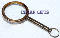 Brass Nautical Car & Home Key Ring Brass Magnifying Glass Lens Gift Decor Nice Gift