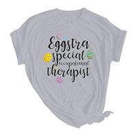 Eoeth Easter Eggstia Letter Print Blouse,Plus Size Women Summer Round Neck Short Sleeved T-Shirt Top Pullover Shirts Tee Gray