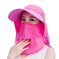 Meidexian888 Sun Protective Hat for Women,Mask Anti-UV Double Layer Cycling Cap for Fishing Hiking Camping Beach Gardening & Boating (Hot Pink)