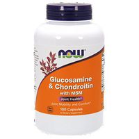NOW Foods Glucosamine 1.1g, Chondroitin 1.2g, with MSM 300mg, 180 Capsules (Pack of 2)