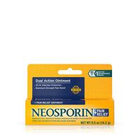 Neosporin + Maximum-Strength Pain Relief Dual Action Antibiotic Ointment with Bacitracin Zinc, .5 oz, White