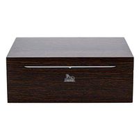 WLXJH Cigar Humidor, Handmade Wood Cigar Box Desktop Humidor with Hygrometer and Humidifier, Cedar Divider Holds 20 Cigars (Color : Black)