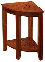 Bare Décor Elana Corner Shower Stool, 24", Solid Teak Wood
