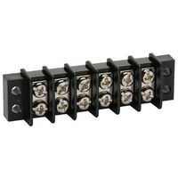 NTE Electronics 25-B500-06 Series 25-B500 Terminal Block Barrier Strip, Dual Row Panel Mount, 20 Amp, Dual Row, 6 Pole, 9.50 mm Pitch, 300V, 22-14 AWG Wire Range
