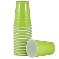 JAM PAPER Plastic Party Cups - 16 oz - Lime Green - 20 Glasses/Pack