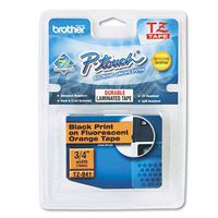 Brother Mobile TZEB41 Tz Tape, 0.7" W x 16.4' L, Black on Fluorescent Orange