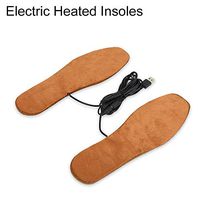 Heated Insoles, Unisex Foot Warmers Insoles USB Heating Shoes Pad (Color : Brown for Men)