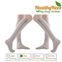 HealthyNees 2 Pairs Set Combo Closed Toe 15-20 mmHg Zipper Compression Socks Leg Fatigue Calf Circulations Support Grey (S/M)