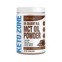 Keto Zone MCT Oil Powder | All Natural Dutch Chocolate | 300 Grams & 30 Day Supply | Recommended in Dr. Colbert's Keto Zone Diet | Ketogenic Creamer | Best MCT Powder | 70% C8 30% C10 | 0 Net Carbs