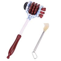 Self Massage Tool Wooden Roller Massage Hammer and Telescopic Stainless Steel Back Grabber Scratch Itch Harrow Massage Therapy Tools Back Neck Body Massage A Perfect Gift for Parents Elder Man Use