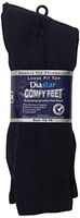 Diastar Comfy Feet Diabetic Socks, Blue, 13-15, 3 pack