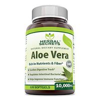 Herbal Secrets Aloe Vera 10000 Mg, 120 Softgels (Non-GMO) - Regulates Intestinal Bacteria, Soothes Digestive Track, Helps Improve Immune Function*