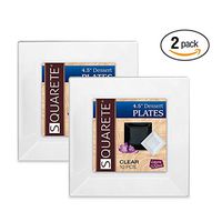 Squarete 4.5'' inch Clear Dessert Plates Party Plates Hard Plastic Elegant Disposable 10 Dessert Plates Per Package Pack of 2