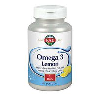 KAL 180/120 1070 Mg Omega 3 Fish, Lemon, 60 Count