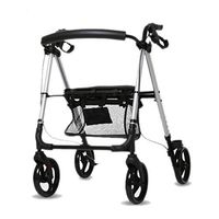 LBYMYB Can Sit On The Elderly Disabled Folding Cart with Brake Storage Silver 69cm × 64cm × 84cm Wheelchair