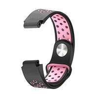 DOMESKIN Garmin Forerunner 235 Watch Band，Soft Silicone Sport Straps, Replacement Watch Band for Garmin Forerunner 235/220 / 230/620 / 630 / 735XT (Black+Pink)