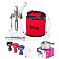 ODUMAN Micro + IGNIS + Bowl Stainless Steel Hookah Shisha with Travel Bag Better Than Khalil MAMOON STARBUZZ AL FAKHER (ODUMAN Micro + Bowl + IGNIS)