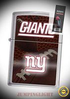 2538 New York Giants NFL Logo Brushed Chrome Lighter with Flint Pack - Premium Lighter Fluid (Comes Unfilled) - Made in USA!