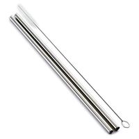 Norpro 473 Stainless Steel 11-Inch Drinking Straws with Cleaning Brush