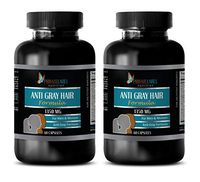 Hair Health Supplements for Men - Anti Gray Hair Formula 1350 MG - folic Acid Supplement Natural - 2 Bottles 120 Capsules