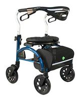 Evolution Xpresso Zero Lightweight Medical Walker Rollator with Seat, Large Wheels, Brakes, Backrest, Basket for Seniors Indoor Outdoor use (Utopia Blue, Regular)
