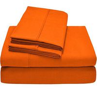 Twin XL Sheet Set, Twin Extra Long, 3-Piece Ultra-Soft Premium Bed Sheets /Orange