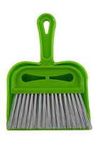 Uniware Mini Hand Brush and Dustpan Set with Extra-Long Bristles, 3 Colors (Green)