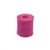LEORX 2M Jute Burlap Ribbon Roll for Decoration (Rose Red)