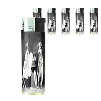 Perfection In Style Butane Refillable Electronic Lighter Set of 5 Pieces Vintage Dog Design 014