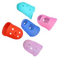 STOBOK 5PCS Silicone Finger Cover Flexible Heat Resistant Anti Skid Temperature Resistance Finger Protector for Repairing Crafting Sewing (Random Color)