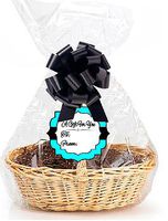 Cyan Blue 2Pack Designer Cello Bags/Tags/Bows Cellophane Extra Large Gift Basket Packaging Bags Flat 25" X 30"