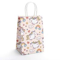 GSSUSA Small Gift Bags 5.25"x3.75"x8" 20PACK Inches Paper Bags with Handles Party Bags Shopping Bags Kraft Bags Paper Bag with Unicorn Pattern 100% Recyclable