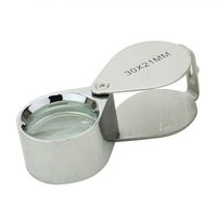 Silvery 30X-21mm Jewelry Magnifying Glass Magnifier Jeweler's Loupe