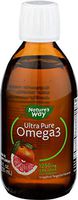 Nature’s Way Ultra Pure Omega-3 Liquid Fish Oil Supplement, Grapefruit Tangerine Flavor, 8 Fl Oz