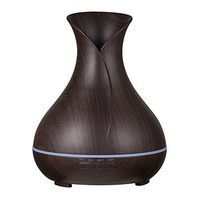 Natural Aroma Essential Oil Diffuser - 400ml Dark Wood Grain Aromatherapy Diffuser, Humidifier - Tulip Shaped