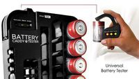 Battery Tester Caddy Organizer holds up to 72 batteries wall mount or counter top