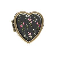Luxcase Watercolor Floral Custom Fashion Heart Bronze Pill Box Pocket Medical Box Decorative Box Or Wallet