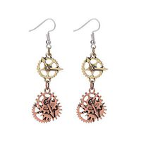Steampunk Watch Parts Clock Gears Cog Earrings Antique Bronze Jewelry Women Design Cheap Bright Pretty Bangle Charms Simple Woman Styling Beautiful Designs