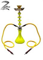 Zebra Smoke Series: 21" 2 Hose Medium Jewel (A1) Hookah Complete Set Complete Set (Yellow)