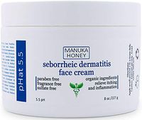 Seborrheic Dermatitis Cream with Manuka Honey, Coconut Oil and Aloe Vera - Moisturizing Face and Body Anti Itch Cream and Skin Treatment for Sensitive Skin - Natural & Organic Cream (8 oz)