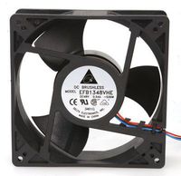 Delta EFB1348HHE-SV06 Fan, 48VDC, 168 CFM, Ball Bearings, 3-26" Leads, Speed Sensor, 127 mm L x 127 mm W x 38 mm H