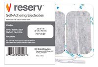 reserv 2" x 4" Rectangle Premium Re-Usable Self Adhesive Electrode Pads for TENS/EMS Unit, Fabric Backed Pads with Premium Gel (White Cloth and Latex Free) (80 Electrodes)